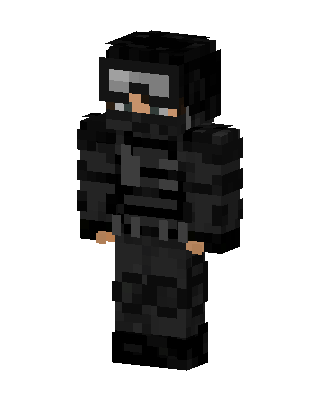 Black Masked Villain Boy skin, 3D preview