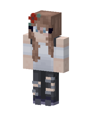 Flower Braid Girl skin, 3D preview