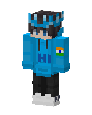 Blue Hi Hoodie skin, 3D preview