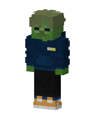 Hoodie Zombie skin, 3D preview