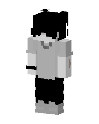 Monochrome Hoodie Boy skin, 3D preview