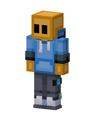 Blue Hoodie Boy skin, 3D preview