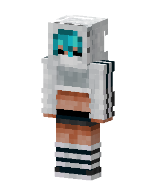 Teal Hoodie Girl skin, 3D preview