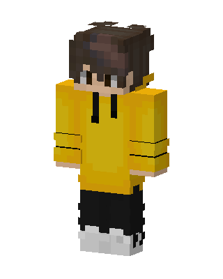 Yellow Hoodie Boy skin, 3D preview