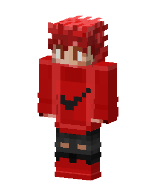 Red Hoodie Boy skin, 3D preview