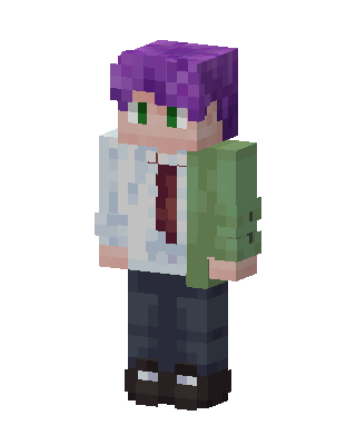 Purple Haired Student skin, 3D preview