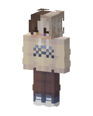 Cozy Split Hair skin, 3D preview