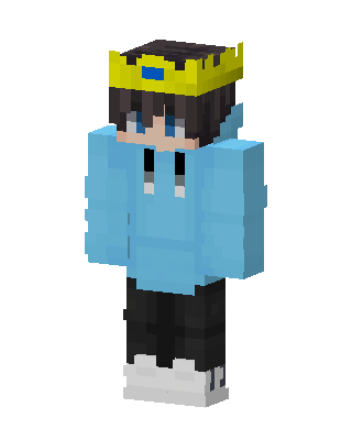 Crowned Hoodie Boy skin, 3D preview