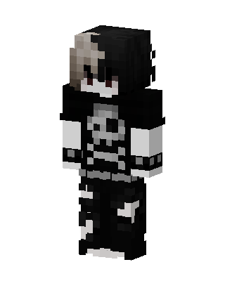 Black Anime Boy skin, 3D preview
