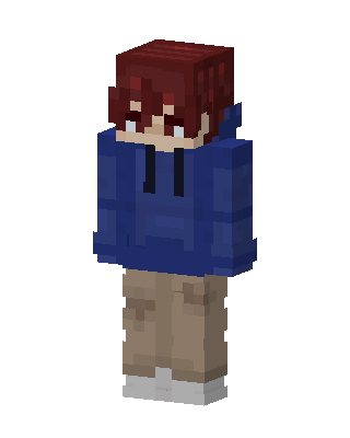 Red Hair Hoodie skin, 3D preview