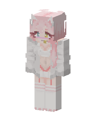 White Anime Girl skin, 3D preview