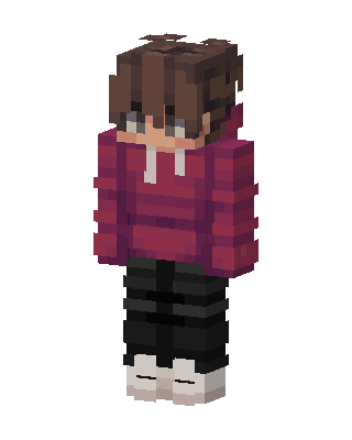 Crimson Hoodie Boy skin, 3D preview