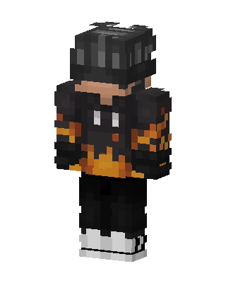 Flame Hoodie Boy skin, 3D preview