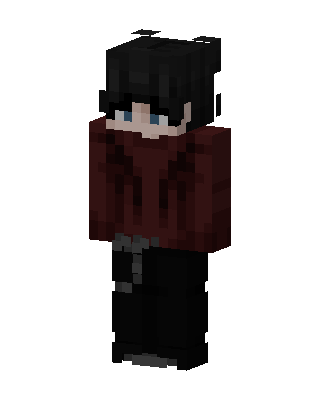 Crimson Hoodie Boy skin, 3D preview