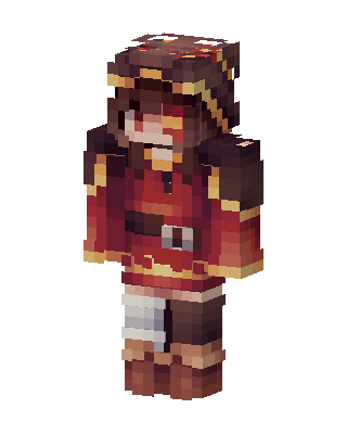 Red Hero Girl skin, 3D preview