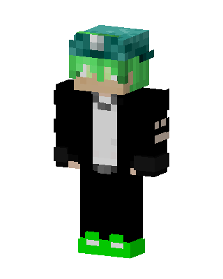 Green Hair Tux skin, 3D preview