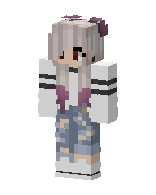 White Anime Girl skin, 3D preview