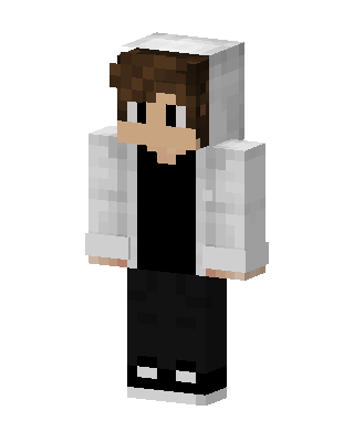 White Hoodie Boy skin, 3D preview