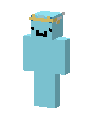 Crowned Blue Blob skin, 3D preview