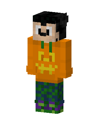 Pumpkin Hoodie Boy skin, 3D preview