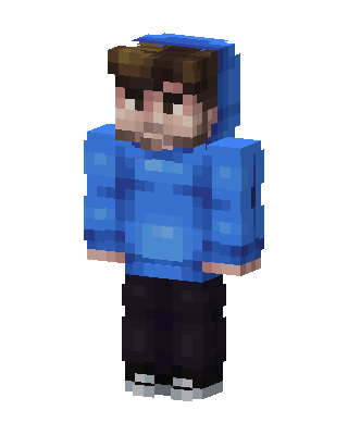 Blue Hoodie Guy skin, 3D preview