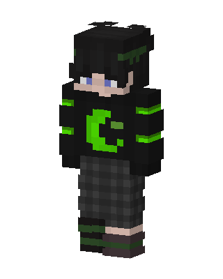 Black Emo Boy skin, 3D preview