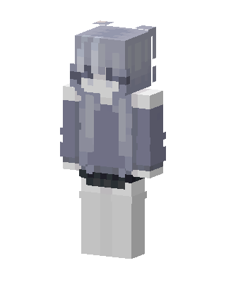 Silver Hoodie Girl skin, 3D preview