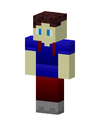 Blue Hoodie Boy skin, 3D preview