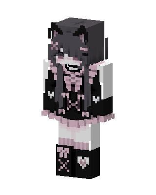 Goth Kitty Girl Minecraft skin