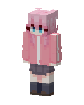 Pink Hoodie Girl skin, 3D preview