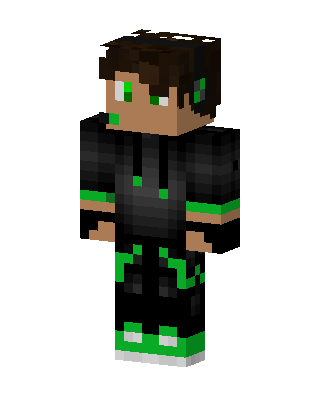 Green Techwear Boy skin, 3D preview