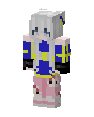 White Anime Girl skin, 3D preview
