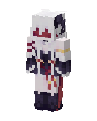 White Ninja Girl skin, 3D preview