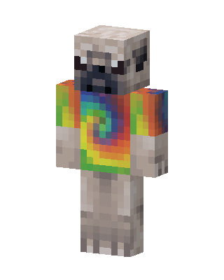 Tie-Dye Pug skin, 3D preview