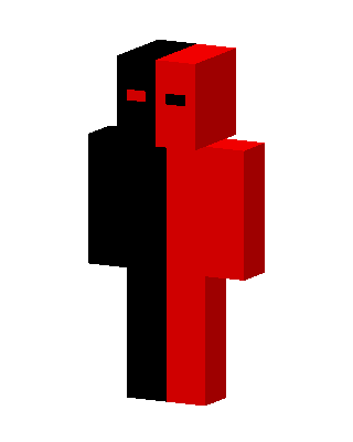 Red Black Split skin, 3D preview