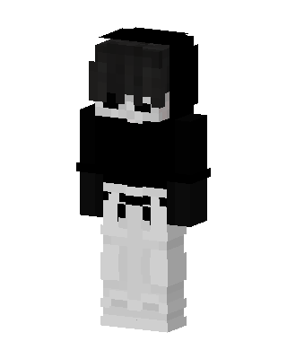 Monochrome Hoodie Boy skin, 3D preview