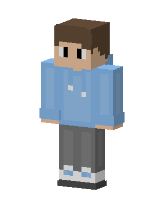 Light Blue Hoodie skin, 3D preview
