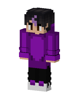 Purple Hoodie Boy skin, 3D preview