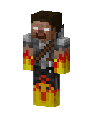 Flaming Herobrine skin, 3D preview