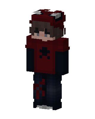 Crimson Hoodie Boy skin, 3D preview