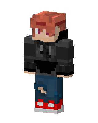 Red Hair Hoodie skin, 3D preview