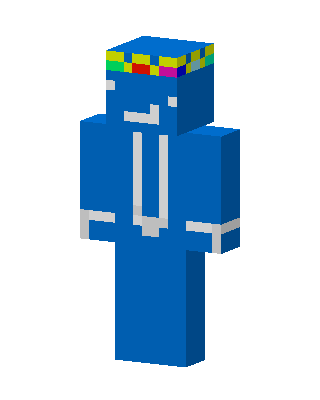 Blue Hoodie Rainbow skin, 3D preview