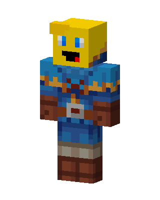 Blue Tunic Adventurer skin, 3D preview