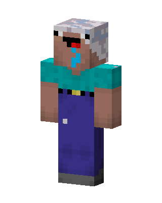 Drooling Villager Steve skin, 3D preview