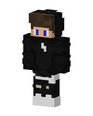 Black Hoodie Boy skin, 3D preview