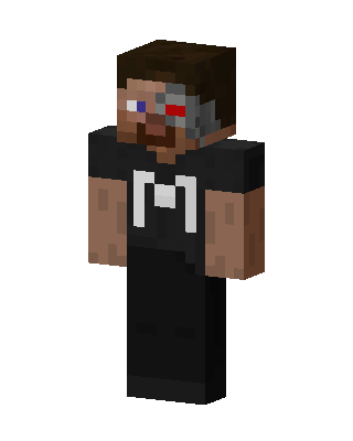 Cyborg Steve skin, 3D preview