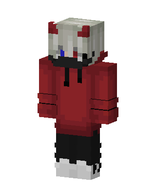 Red Horned Hoodie Minecraft skin