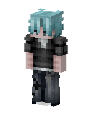 Black Emo Boy skin, 3D preview