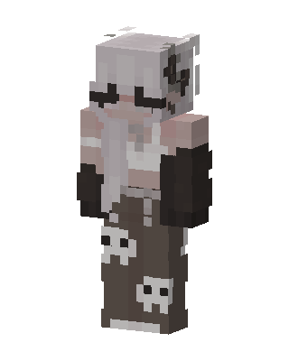 Skull Skirt Girl skin, 3D preview