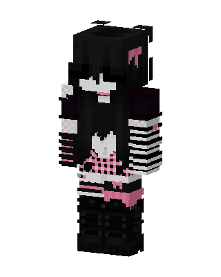 Pink Goth Girl skin, 3D preview